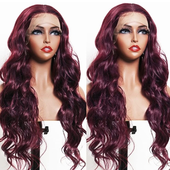 ?CAMIE 24” BURGUNDY 99J BODY WAVY LACE FRONT Wig *NEW* main image 4